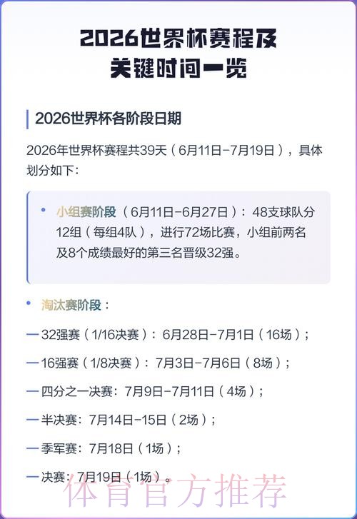 2026世界杯赛程一览赛事详情官网入口
